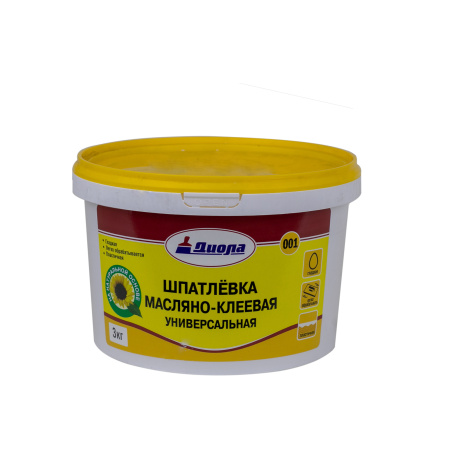 Шпатлевка Завод Диола Д-001 масляно-клеевая светло-бежевая 3 кг